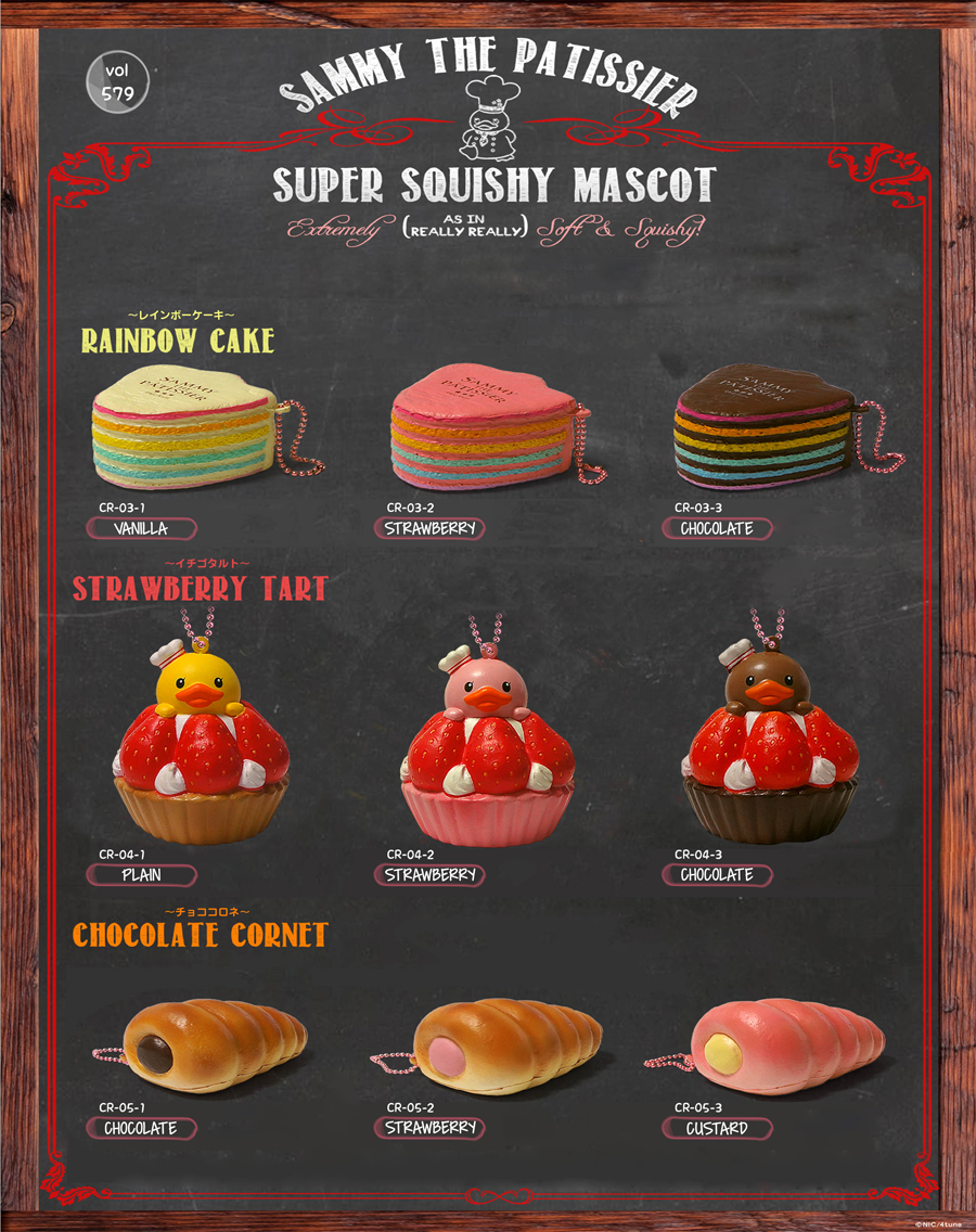 Mild skranke musikkens Sammy Rainbow Cake, Strawberry Tart and Chocolate Cornet - Squishy Japan